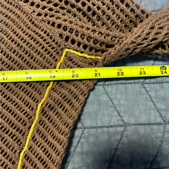 Brown Knit V-Neck Sweater - Picture 11 of 12